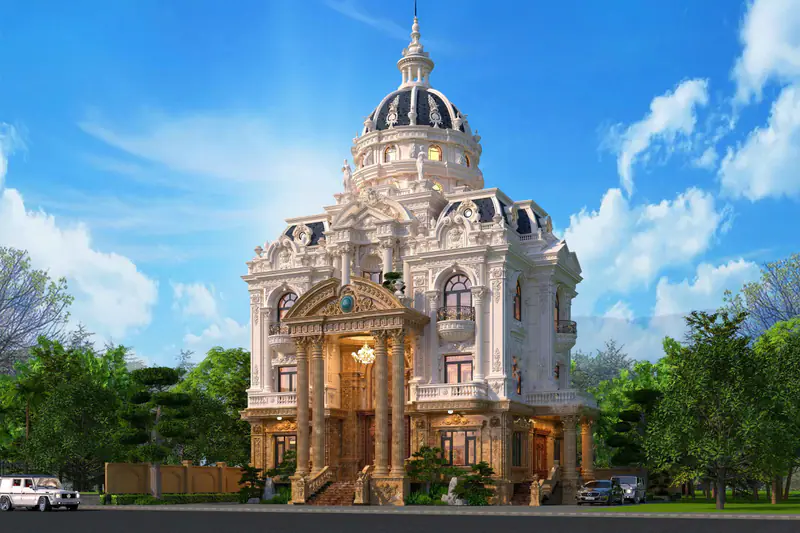 Dinh thự dưới nền trời xanh