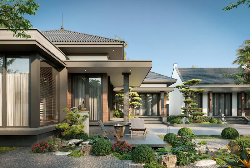 Góc nhìn mặt tiền ốp gỗ