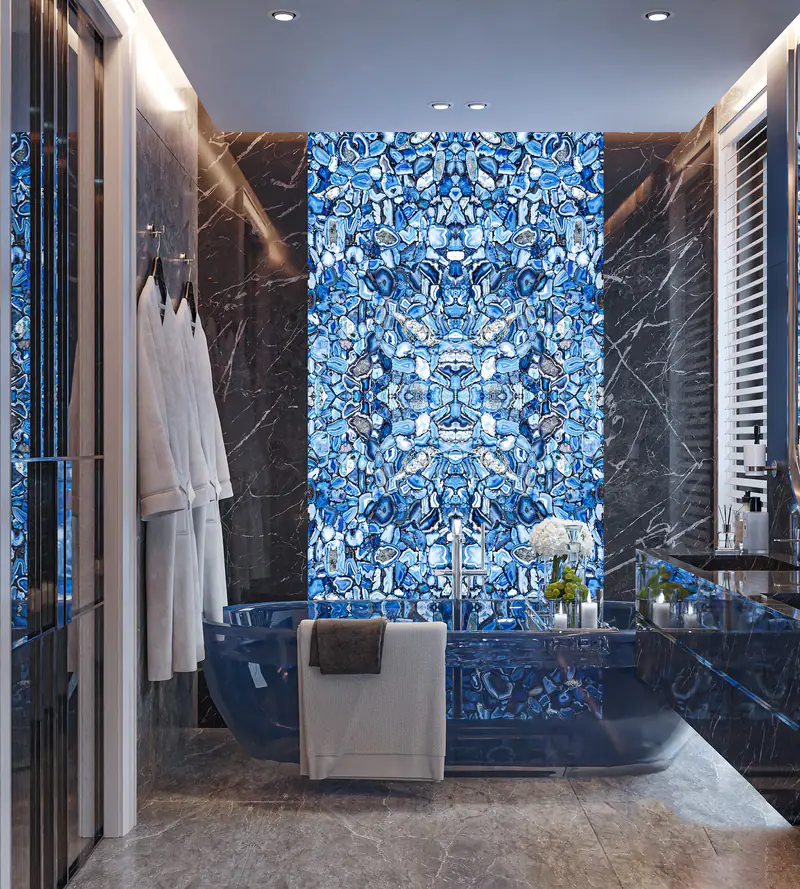 Bồn tắm đá sapphire xanh