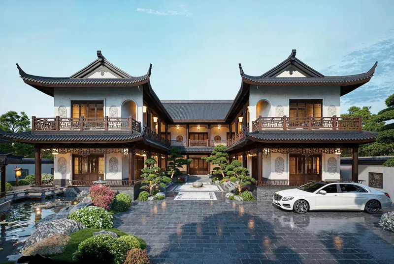 Tam hợp viện với sân vườn non bộ – Tam Hợp Viện