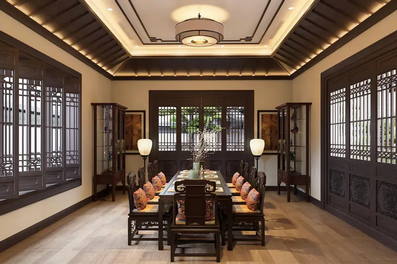Phòng ăn gỗ truyền thống