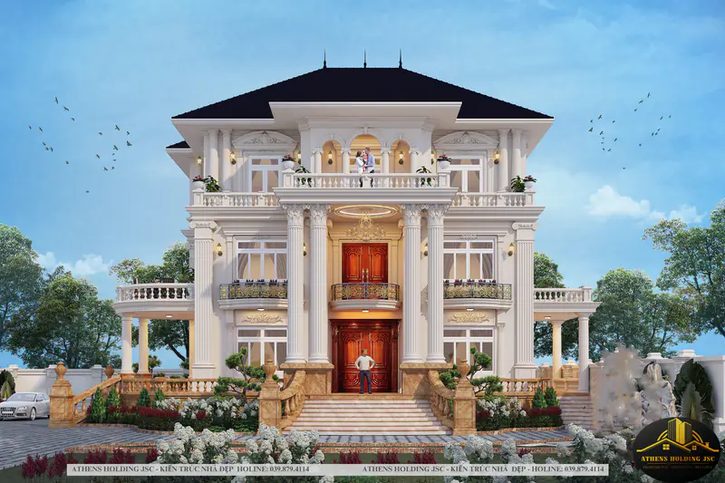 Biệt thự tân cổ điển với sảnh cột