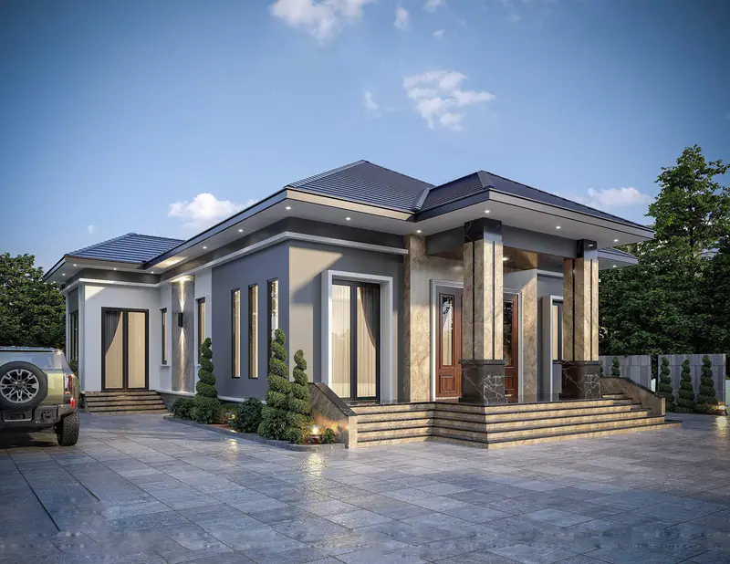 Nhà vườn mái Thái hiện đại